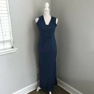 Dote Womens Blue Sleeveless Maxi Dress Size Small